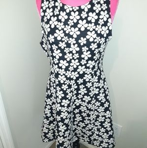Black and white floral dress